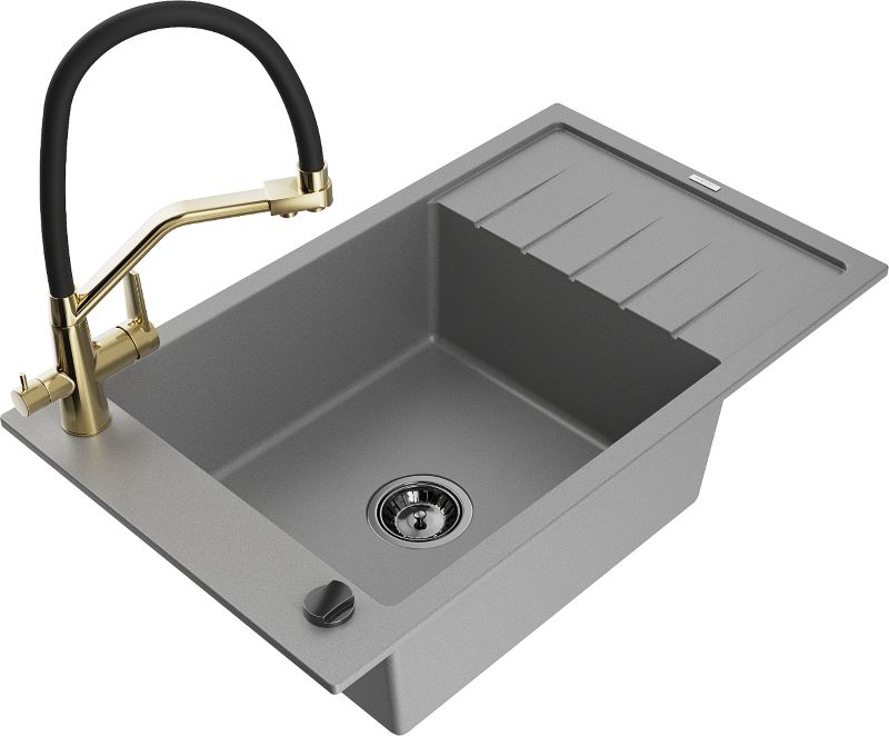 Zlewozmywak granitowy Mexen Enzo 1-komorowy beżowy 576x465 mm - 6506571005-69 1 szt.