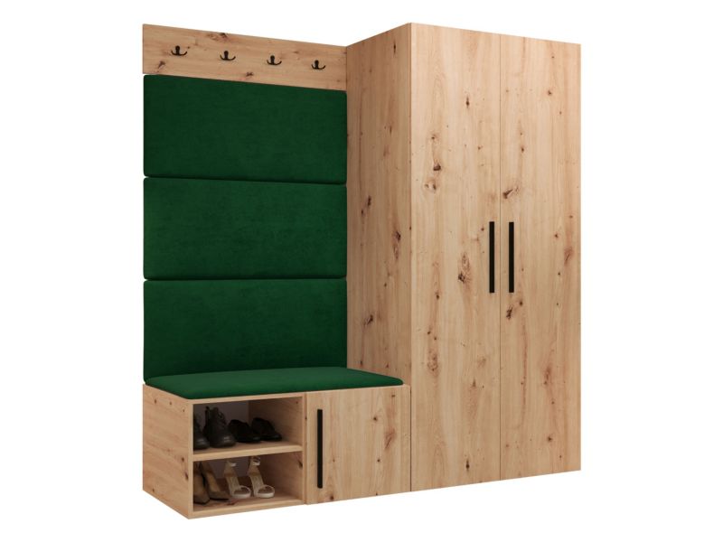 Garderoba MIRJAN 24 Medi I dąb artisan + zielony 1 kpl.