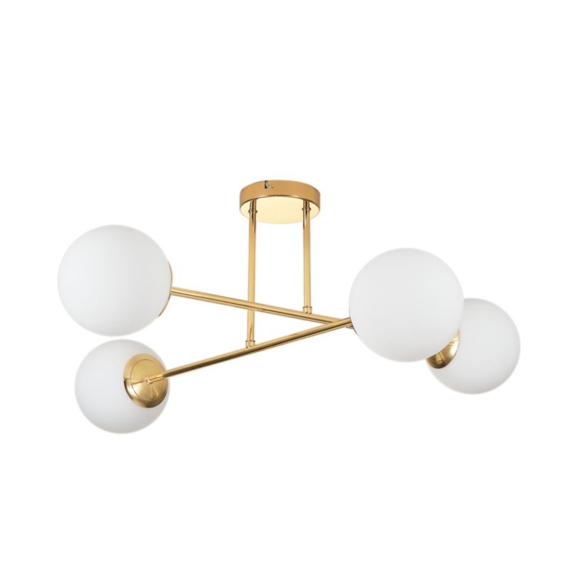 Lampa wisząca LL HAVLOR 4xE27 66759 LightLogic złota glamour białe kule 1szt.