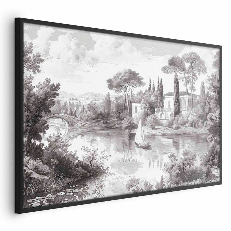 Plakat Artgeist Pejzaż vintage 90x60 cm z ramą czarną 1 szt