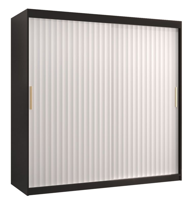 Szafa przesuwna Abiks Meble RIFLO WAVE 1 180 czarny mat+ biały mat 1 szt.