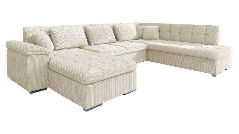 Narożnik z funkcją spania MIRJAN 24 Niko Sztruks lewy waniliowy 1 szt.