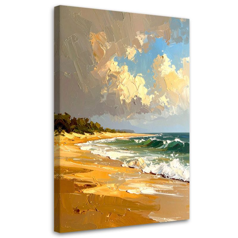 Obraz do salonu Feeby Krajobraz Morze Plaża efekt farby olejnej 80x120cm 1szt