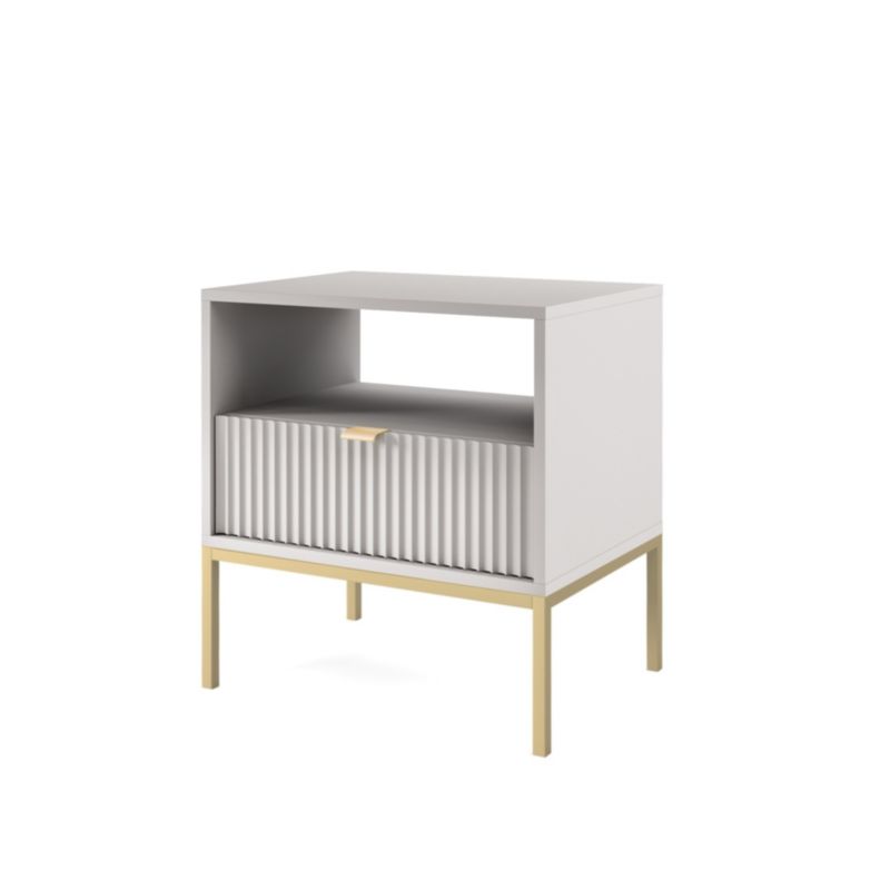 Szafka nocna z szufladą Bettso Nova 54cm na złotym stelażu szary 1szt.