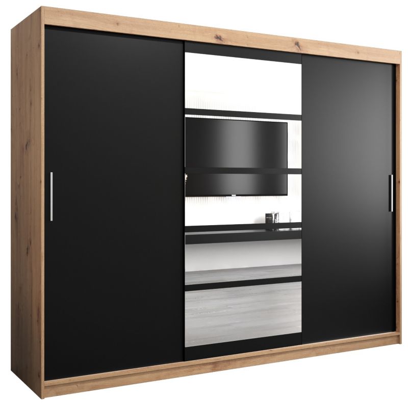 Szafa przesuwna Abiks ROMA 1 250 artisan + czarny mat 1 szt.