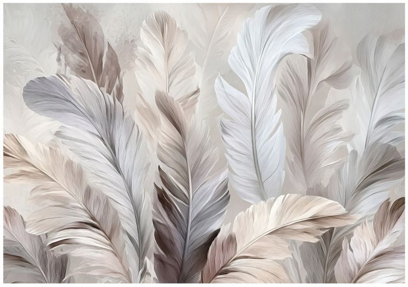 Fototapeta WALLARENA Do Sypialni Salonu Na Flizelinie Pióra Abstrakcja Natura 300x210 cm Tapeta Ścienna 1 szt.