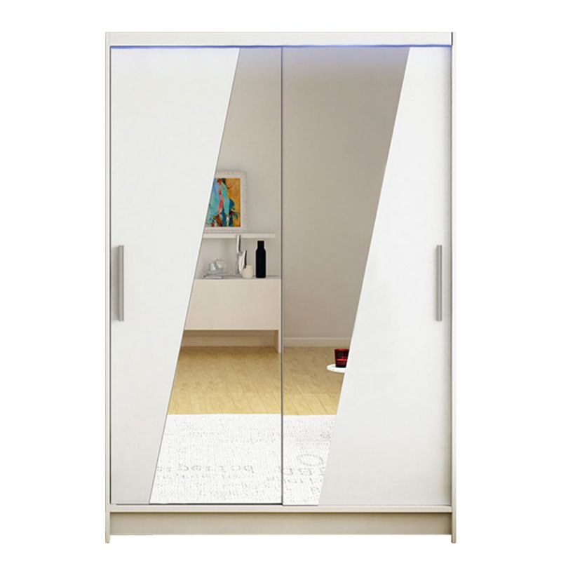 Szafa MIRJAN 24 z drzwiami przesuwnymi Miami VIII z oświetleniem RGB biały/lustro 1 szt.