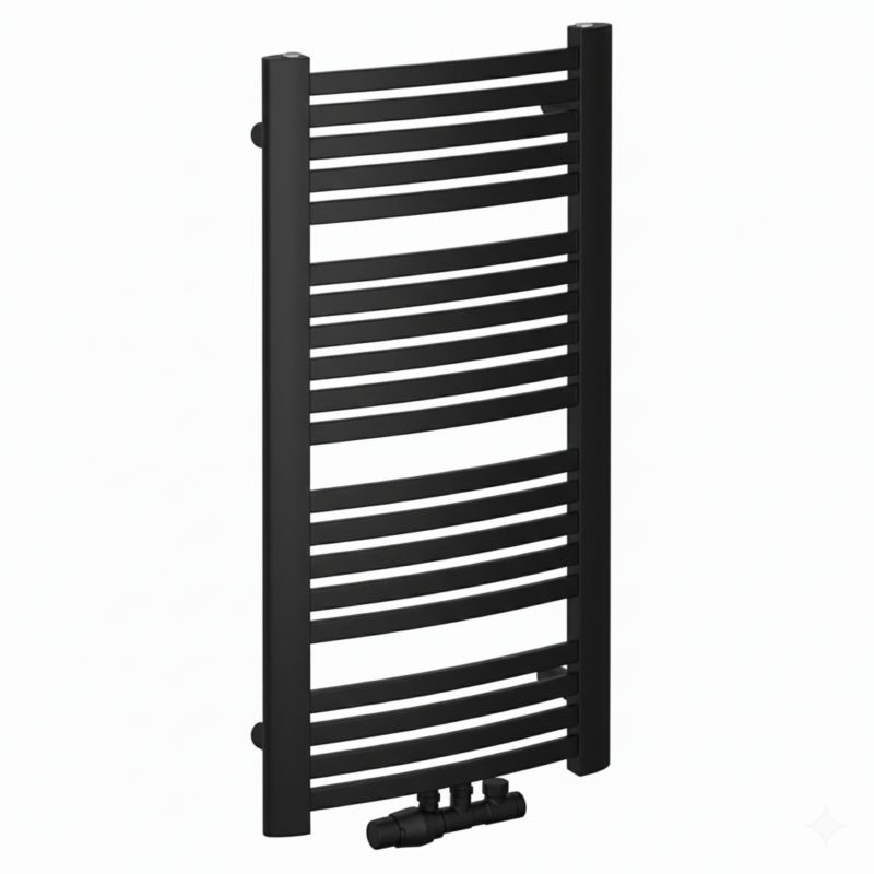 Grzejnik łazienkowy Luxrad Wento 102,5x48 cm podłączenie ZDC czarny mat 434W 1 szt