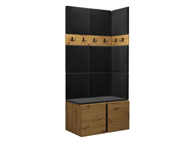 Garderoba MIRJAN 24 Orion I dąb artisan/czarny + czarny 1 kpl.