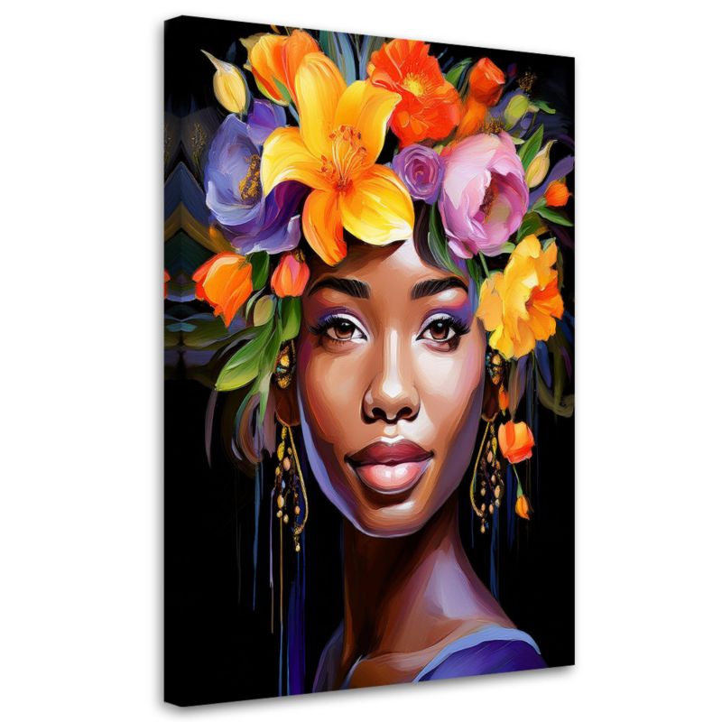 Obraz na płótnie Feeby Kobieta Kwiaty Abstrakcja 40x60cm 1szt