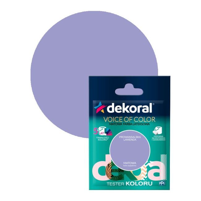 Tester farby kolorowej Dekoral Voice of Color prowansalska lawenda 0,05 l