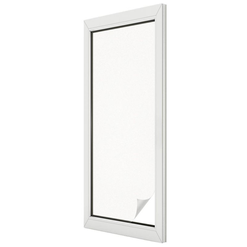 Witraż na Folii Samoprzylepnej Wallfluent 50x146 cm Folia Mrożona Dekoracyjna Delikatna biel 1 rol.