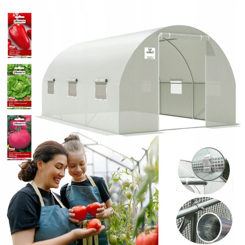 Tunel Ogrodowy Cultivo Foliowy Szklarnia 3x4,5x2 13,5m2 Biały Na Warzywa 1 szt