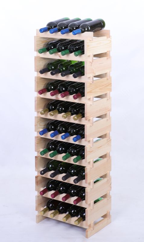 Stojak na wino MODO24 regał modułowy na butelki 10 leżni x 4 butelki montaż bez narzędzi naturalne drewno 1 szt.