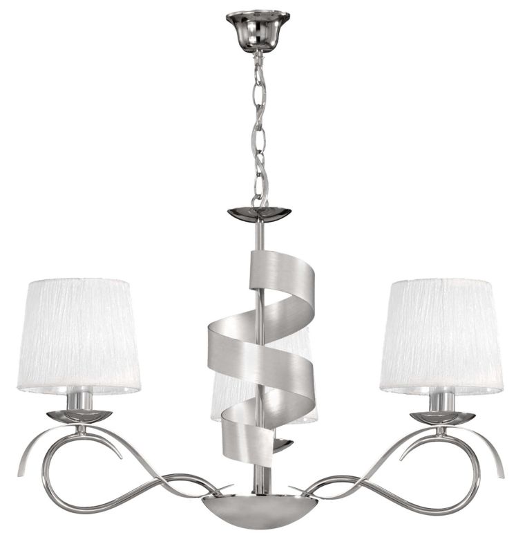 Żyrandol Candellux Denis chromowany-biały wym: 100 x 68 x 68 cm 3xE14 x 40W 1 szt.
