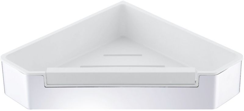 Koszyk łazienkowy Stella ze ściągaczką wody stal polerowana/biały narożny 22x22cm 1 szt.