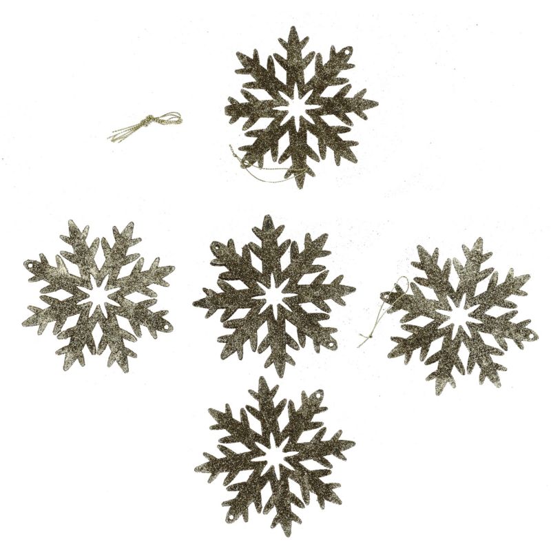 Śnieżynki z brokatem do powieszenia Jumi 10 cm 5 szt.