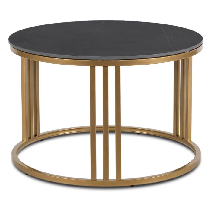 Stolik Kawowy Korin 70 cm Mebel Elite Czarny Marmur/Złoty 1 szt