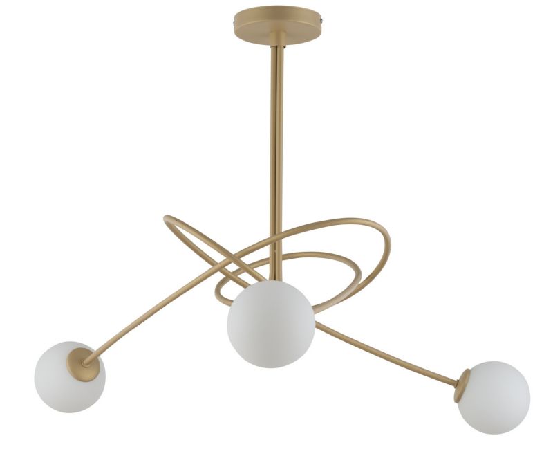 Lampa sufitowa wisząca Sigma Lighting Velvet 7191 złoto-biała dekoracyjna 3xG9 x 1 szt.