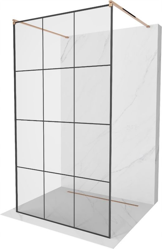 Ścianka prysznicowa Mexen Kioto czarny wzór 110x200 cm 800-110-002-60-77 1 szt.