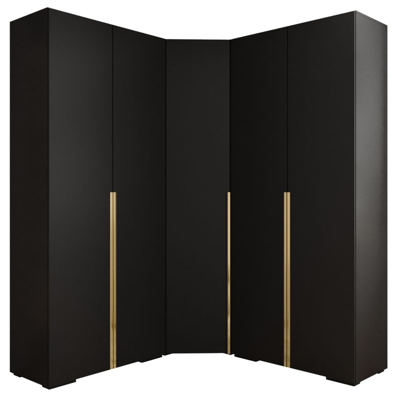 Garderoba wysoka do przedpokoju Abiks INOVA 1 Z5 czarny+złoty 1szt.