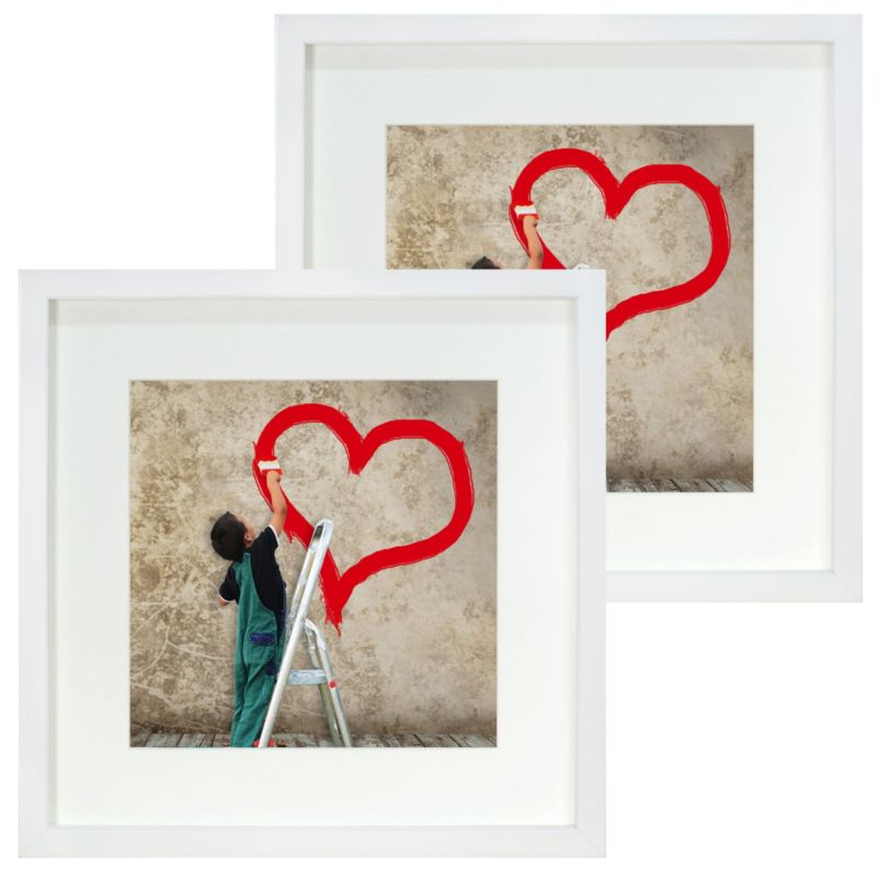 Zestaw ramek na zdjęcia BD art kwadratowe 28x28 cm z passe-partout białe 2 szt.