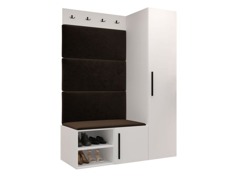 Garderoba MIRJAN 24 Medi II biały + brązowy 1 kpl.