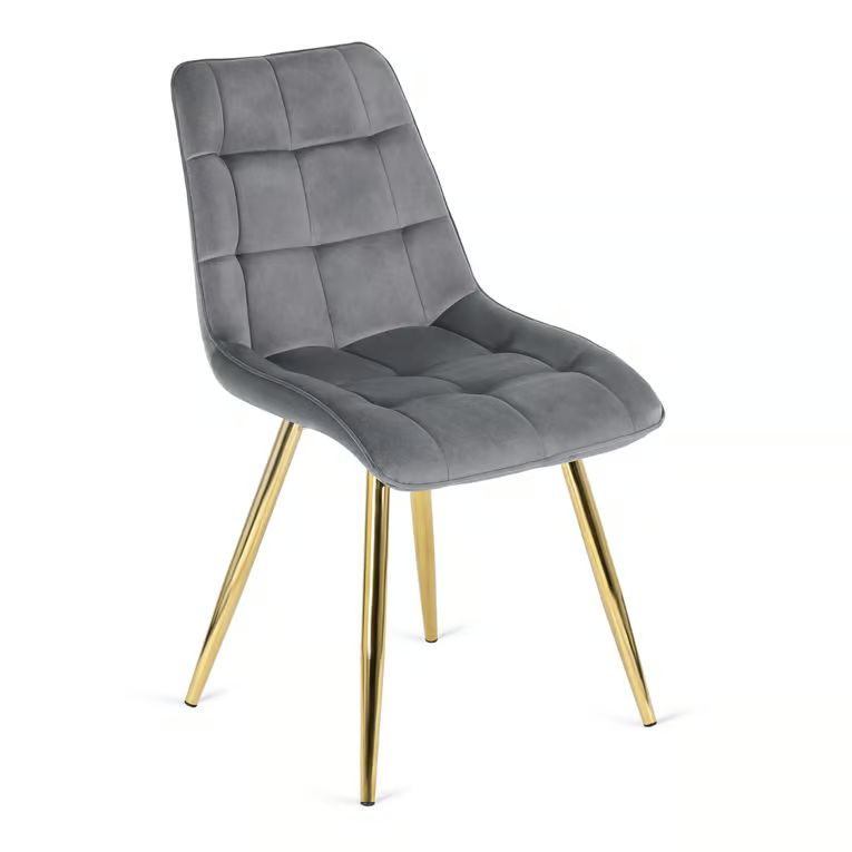Krzesło CARO Mebel Elite Szare Welur do Salonu Jadalni Loft 1 szt