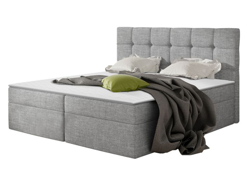 Łóżko kontynentalne MIRJAN 24 Nele 140x200 strukturalny popiel 1 szt.