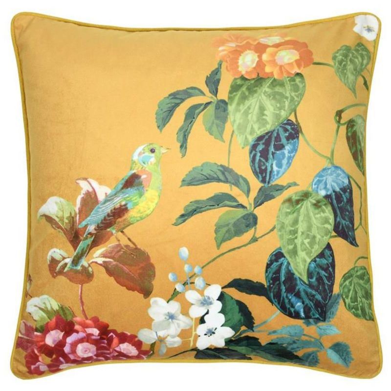 Poduszka Emmy STOF dekoracyjna 50x50 cm Musztardowa Rośliny 1szt.