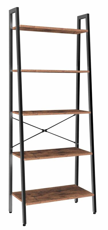 Regał na książki Orabel INTESI rustykalny brąz metalowy 164x64 cm do salonu i biura 1 szt.