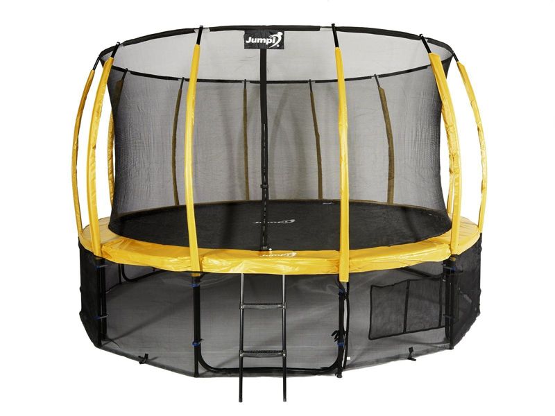 Trampolina Ogrodowa Jumpi 435cm/14FT Maxy Comfort Plus Żółta Z Wewnętrzną Siatką 1 szt