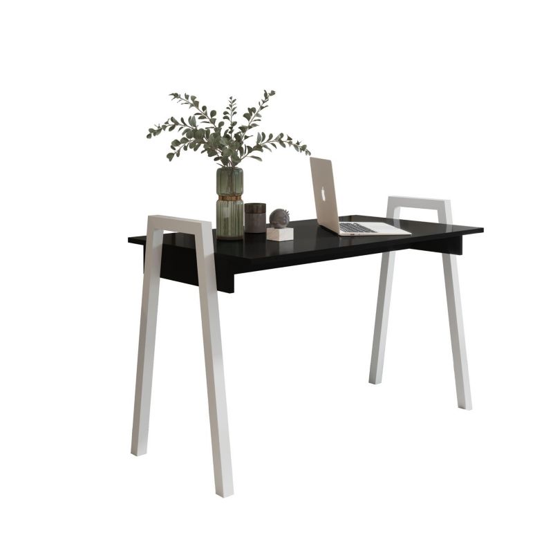 Biurko Bettso Frame 120x68cm nowoczesne na białych nogach czarny 1szt.