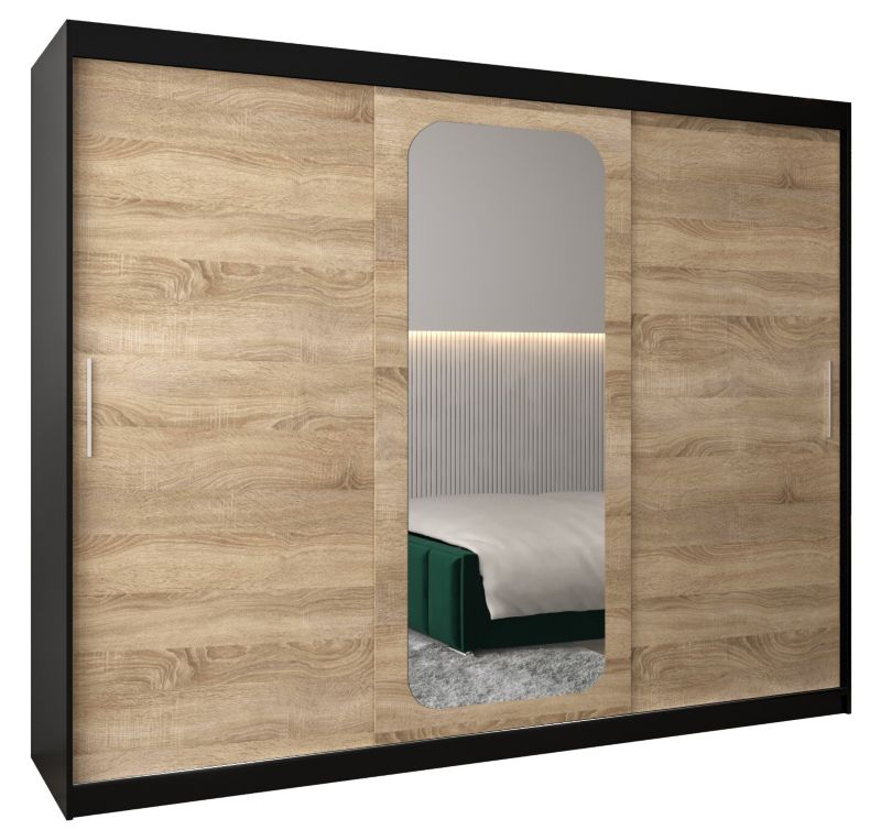 Szafa przesuwna Garderoba Abiks PROMO T2 250 czarny/sonoma 1 szt.