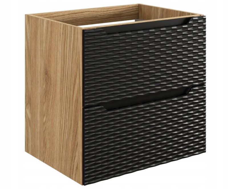 Szafka łazienkowa Furnidea 60 cm wisząca 2 szuflady czarna front 3D Ocean 1 szt.