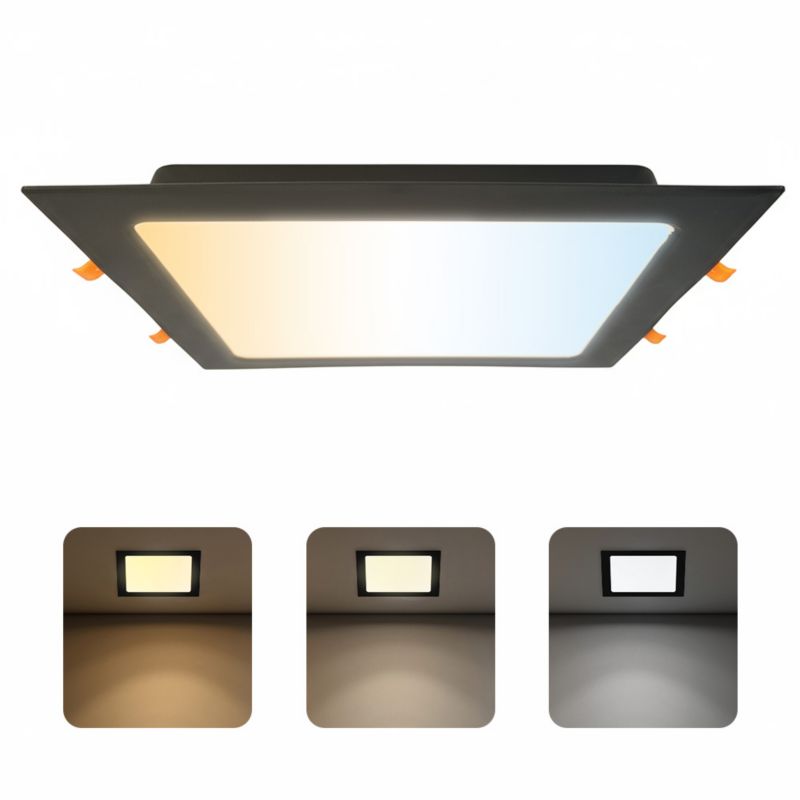 Oprawa podtynkowa HOROZ downlight LED, 30W, 3000lm, IP20, CCT, kwadratowa, czarna, ALEXIS-SQ 1 szt
