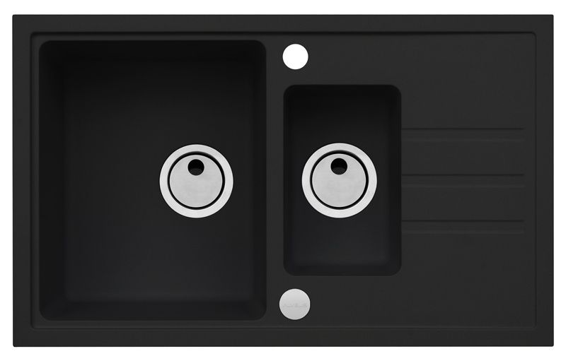 Zlewozmywak granitowy Alveus Intermezzo 70 Deep Black kol. 90 czarny (78x48) 1-komorowy 1szt.