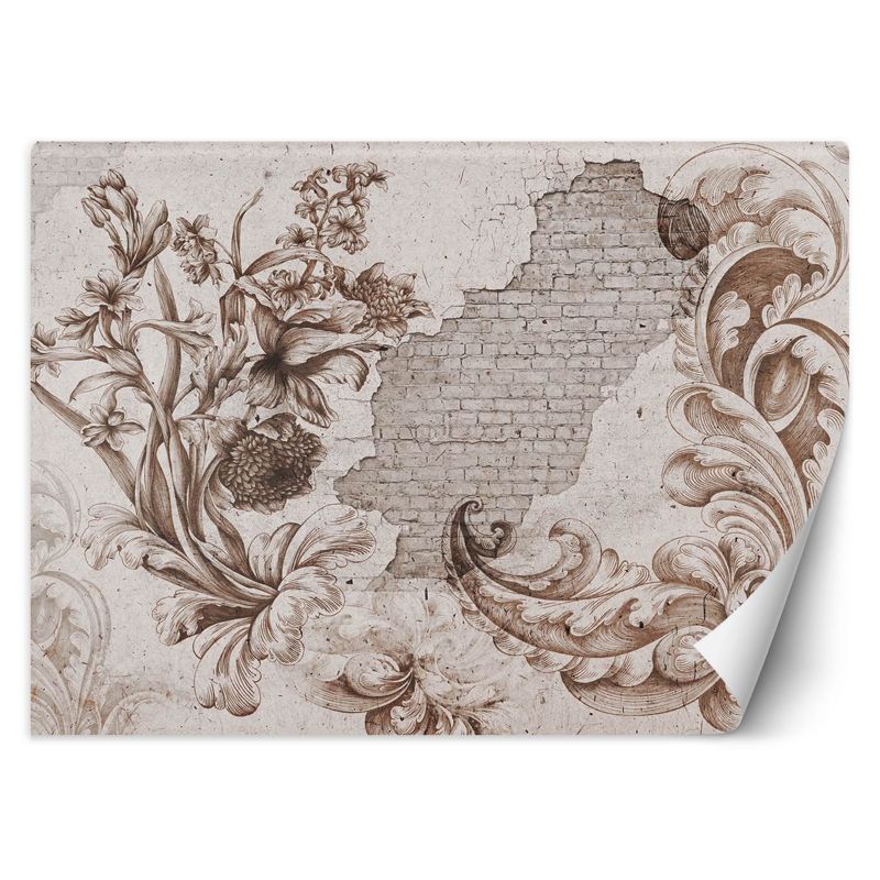 Fototapeta Feeby Florystyczny fresk na starej ścianie 350x245 1 szt