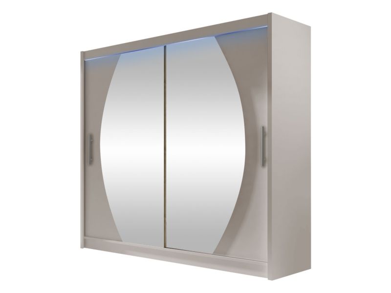 Szafa MIRJAN 24 z drzwiami przesuwnymi London IV z oświetleniem RGB kaszmir/lustro 1 szt.