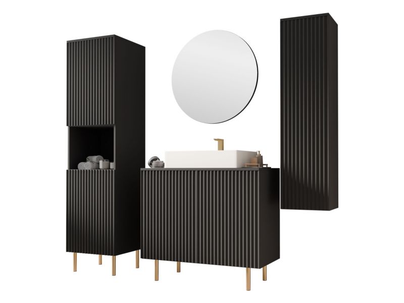 Meble łazienkowe MIRJAN 24 Nubia V czarny 1 kpl.