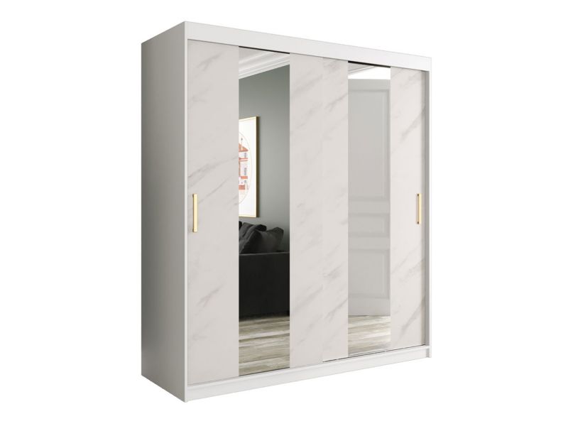 Szafa MIRJAN 24 Marmur Pole 180 biały mat / biały marmur 1 szt.