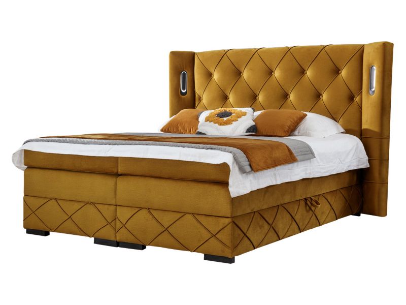 Łóżko kontynentalne MIRJAN 24 Focus Lux 120x200 musztardowy 1 szt.