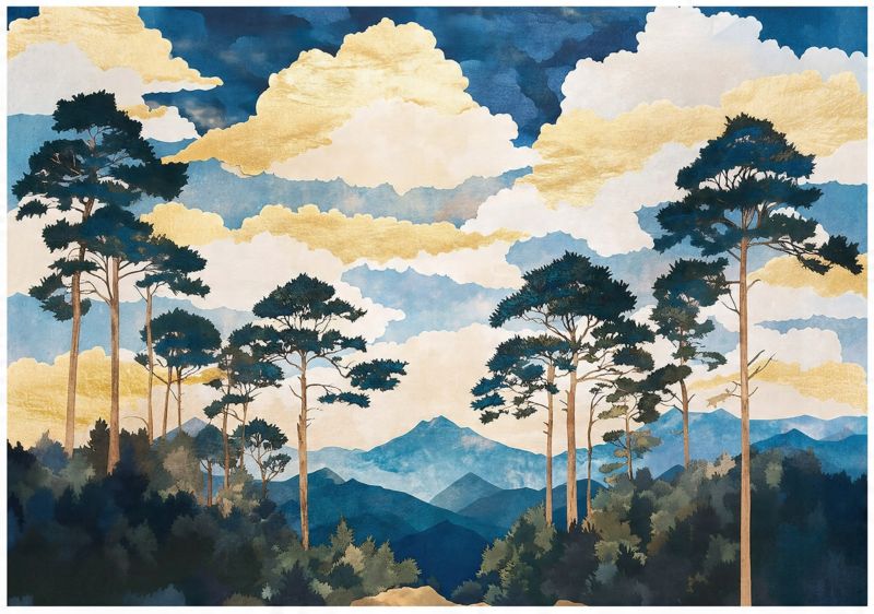 Fototapeta Drzewa Natura Pejzaż WALLARENA 300x210 cm Tapeta Do Sypialni Salonu Kuchni 1 szt.