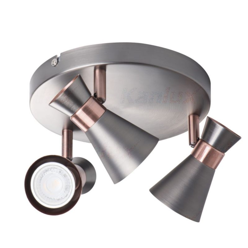 Lampa sufitowa Kanlux Mileno miedziano-srebrna 3 x GU10 x 35W wym: 20 x 20 cm - 1 szt.