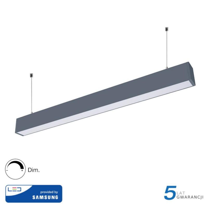 Lampa wisząca V-TAC 22098 czarna wym: 6,7 x 120 x 3,5 cm wbudowany LED 60W 1 szt.