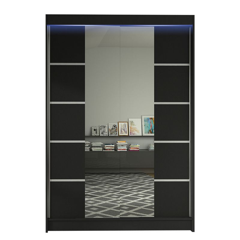 Szafa MIRJAN 24 z drzwiami przesuwnymi Lino V z oświetleniem RGB czarny 1 szt.