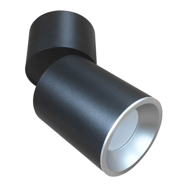 Oczko ruchome natynkowe Polux Astra GU10 czarno-srebrne