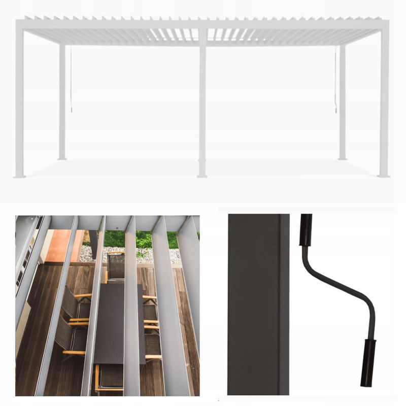 Pergola Tarasowa Gutroof Ogrodowa Duża 300x600 3x6 Premium Biała Regulowana 1 szt