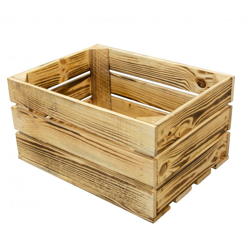 Drewniana skrzynka 4iQ Group 40x30x21cm opalana 1szt.