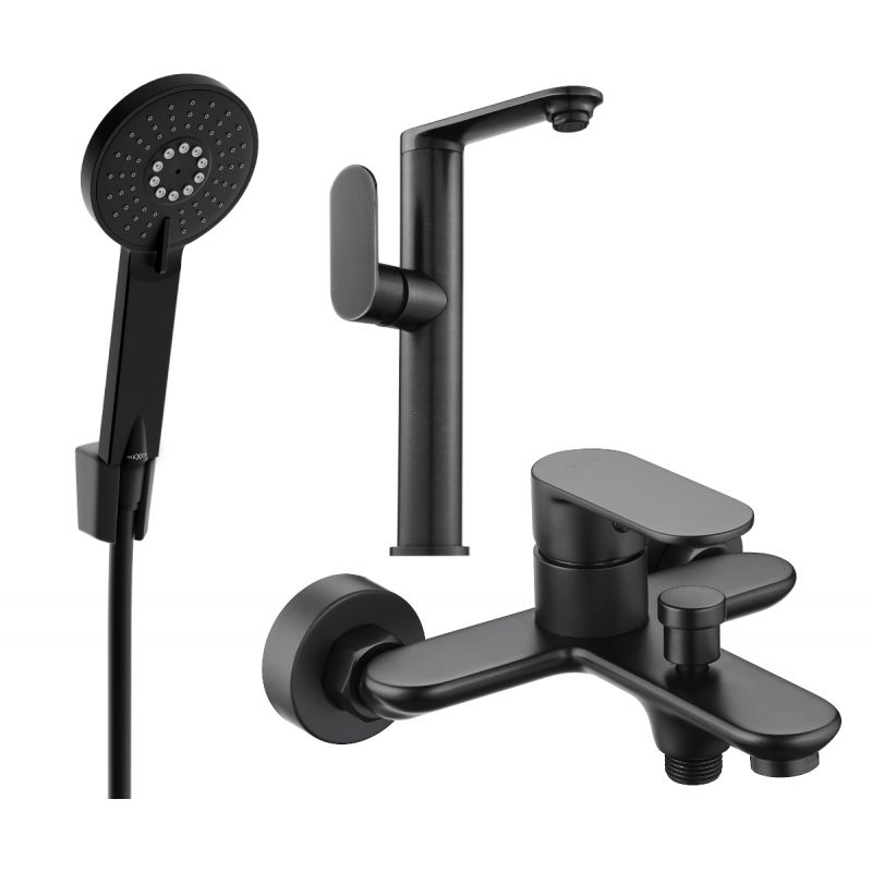 Zestaw wannowy Mexen Milo czarny 1 szt.